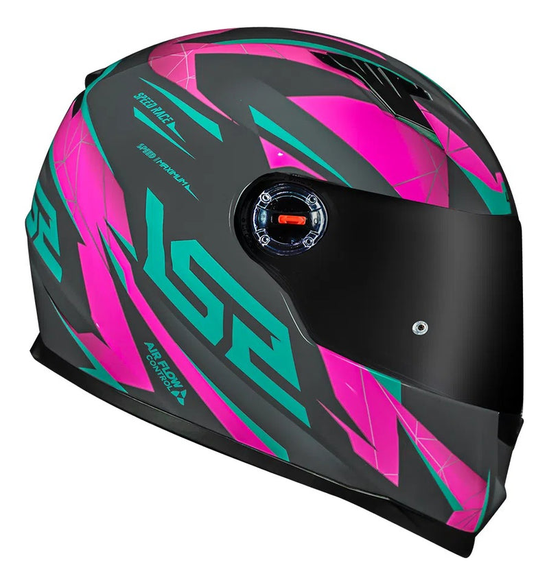 Capacete Ls2 Ff358 Draze Cinza/verde/rosa