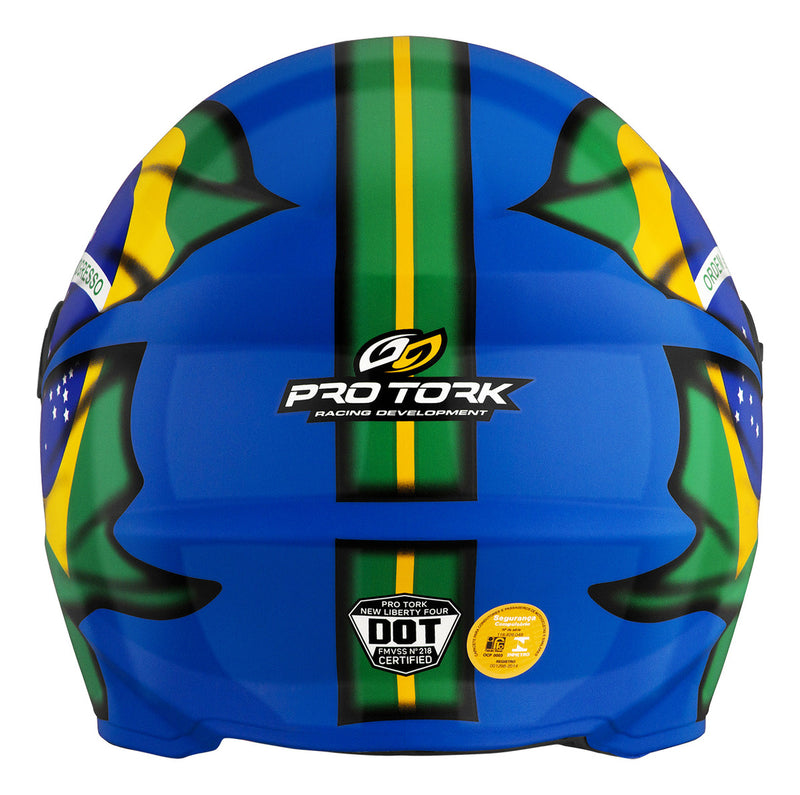 Capacete Fechado R8 Modelo Patriota Nação Bandeira Brasil