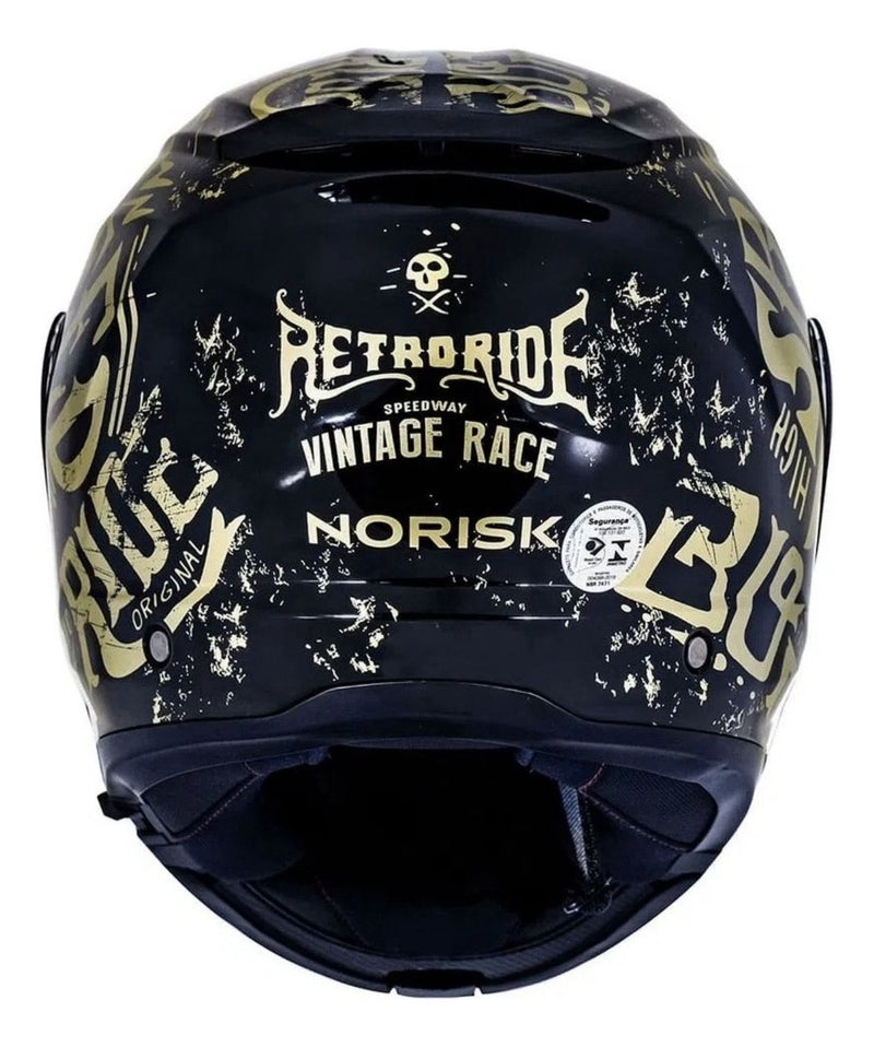 Capacete Norisk Force Sv Born To Ride Dourado Escamoteável