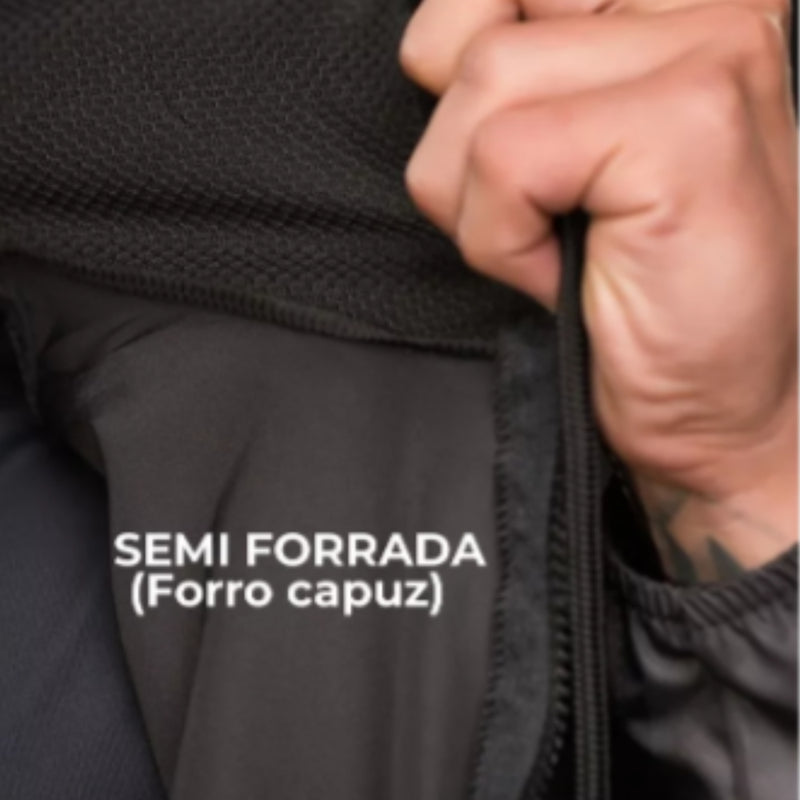 Jaqueta Corta Vento Impermeável Masculino Liso Forro E Capuz