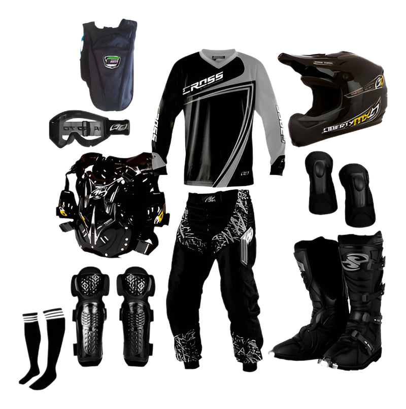 Kit Equipamento Motocross Trilha Pro Tork + Mochila Hidrata