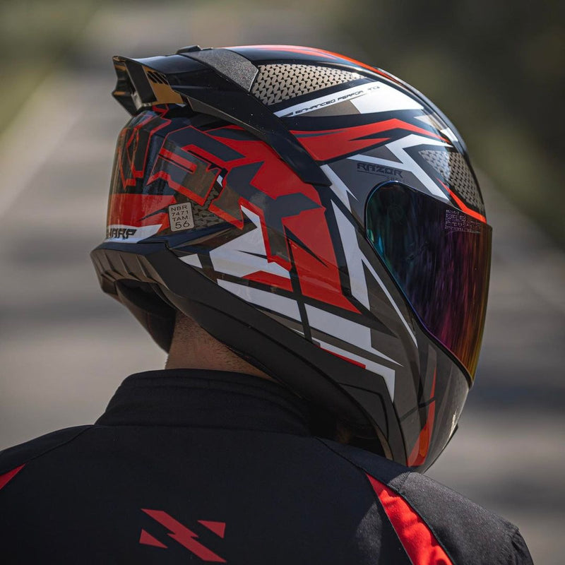 Capacete Fechado Norisk Razor Speedmax Sharp Vermelho Preto