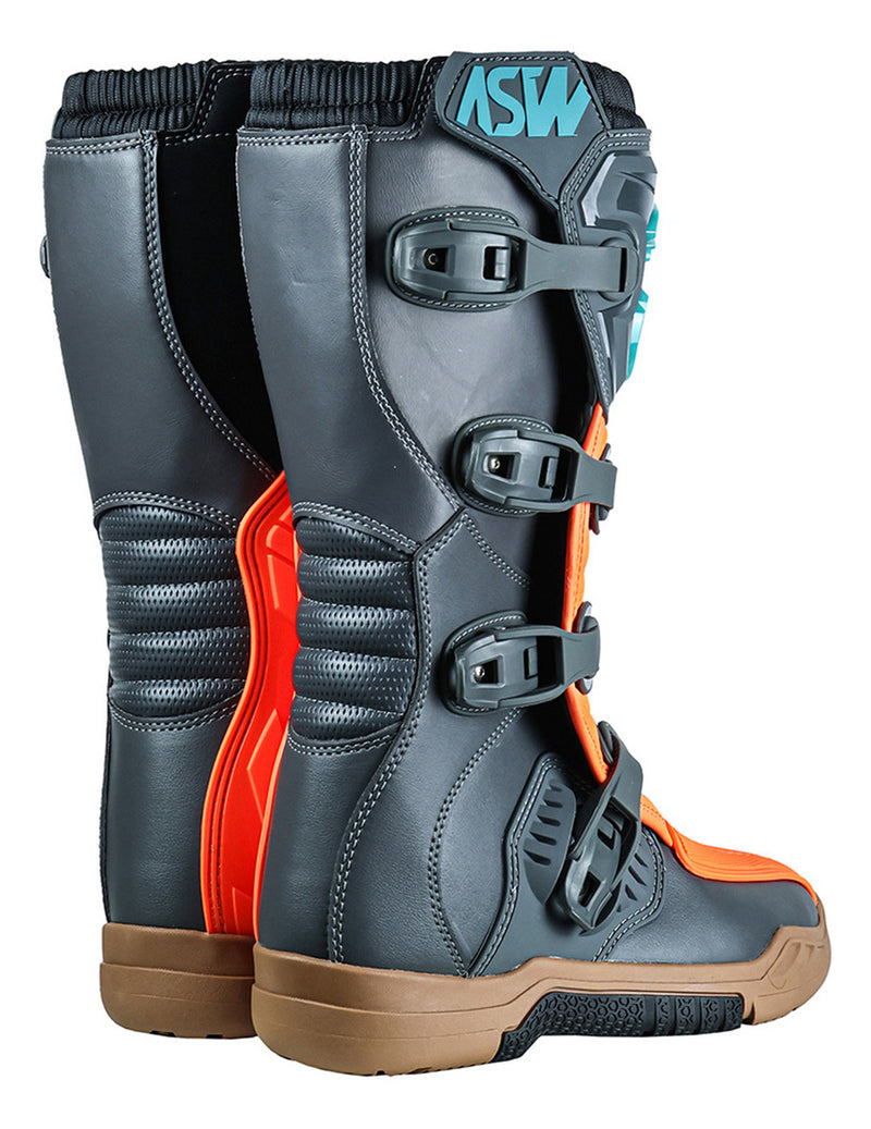 Bota Asw Image Enduro Cinza Laranja Cross Motocross Trilha