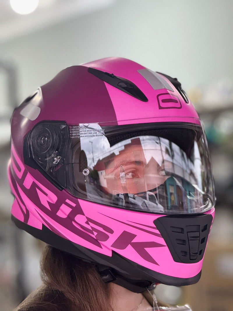 Capacete Norisk Moto Classico Feminino Ff302 Manty Rosa