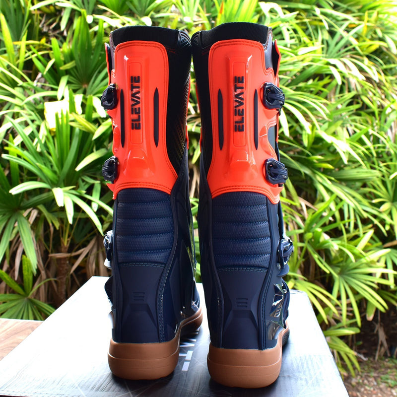 Bota Asw Elevate Enduro Azul Laranja Cross Motocross Trilha