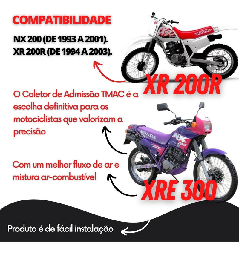 Coletor De Admissão Xr 200r Nx 200 Com Anel Modelo Original