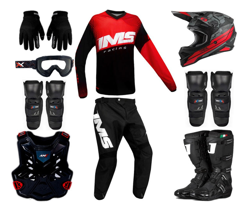 Kit Equipamento Motocross Protork Insane Jett Amx Ims Oferta