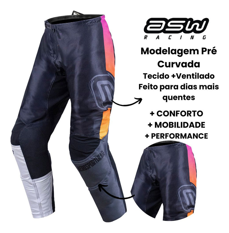 Conjunto Kit Roupa Asw Vented Gradient Motocross Trilha Mx