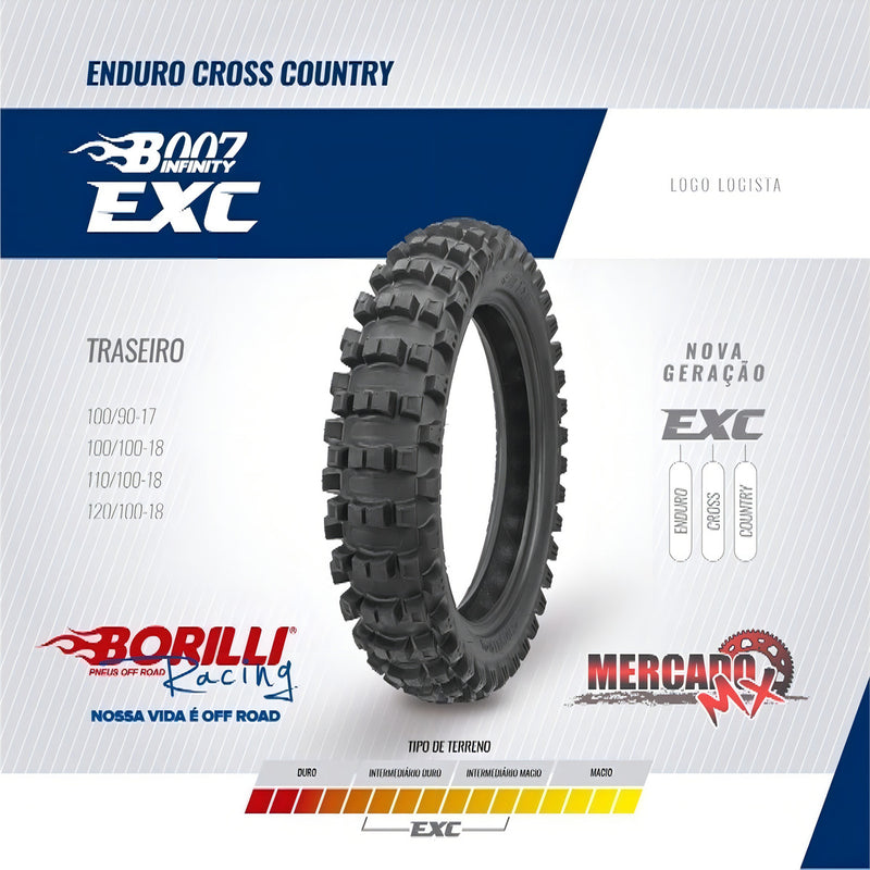 Pneu Traseiro 110-100-18 Borilli Exc Motocross/trilha/enduro