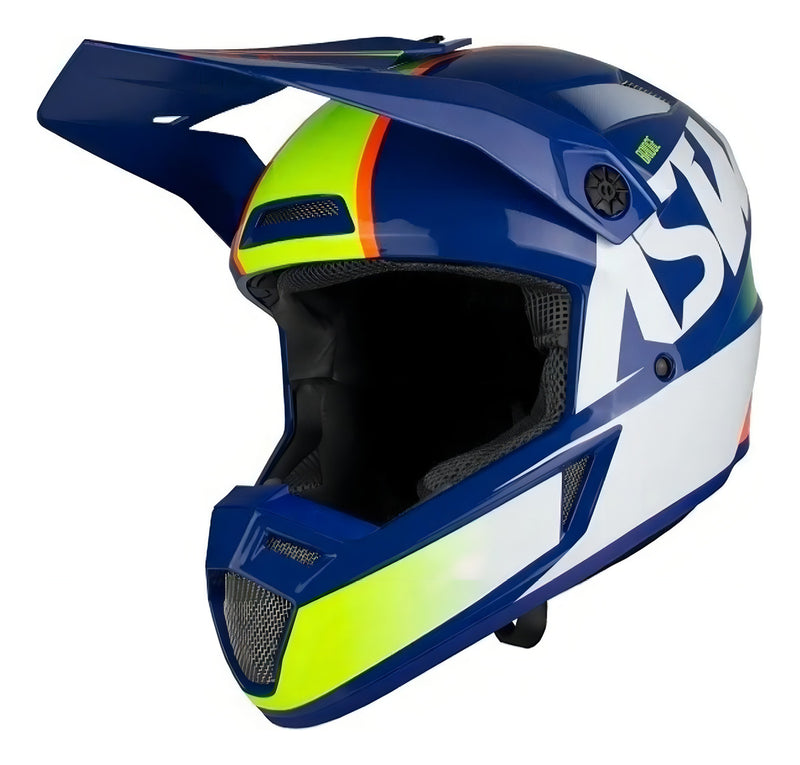 Capacete Asw Bridge Azul Branco Motocross Trilha 2022 Tamanho do capacete 58