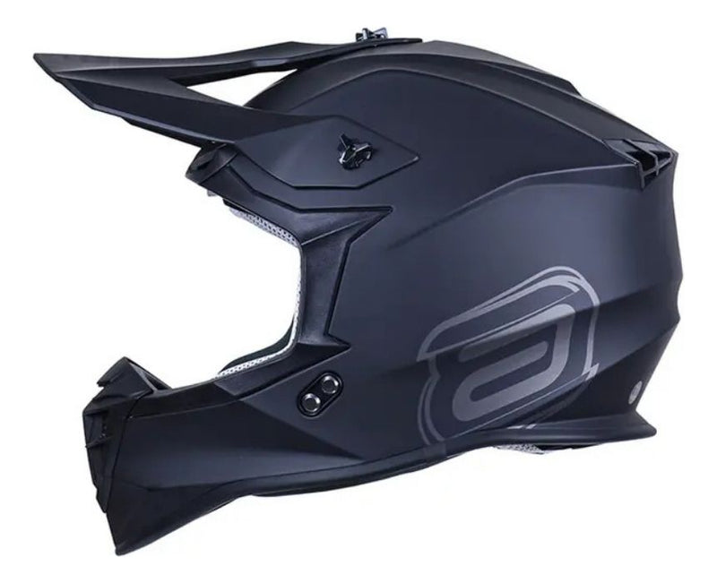 Capacete Asw Motocross R3 Solid Preto