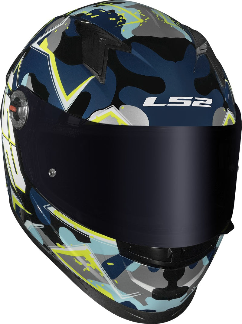 Capacete Masculino Moto Ls2 Ff358s Camo Azul Lançamento