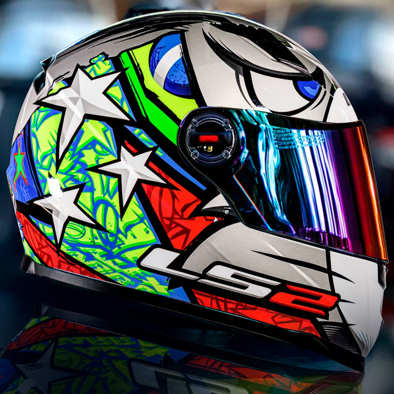 Capacete Ls2 Ff358 Piloto Alex Barros Tribal Br Brasil Brazi