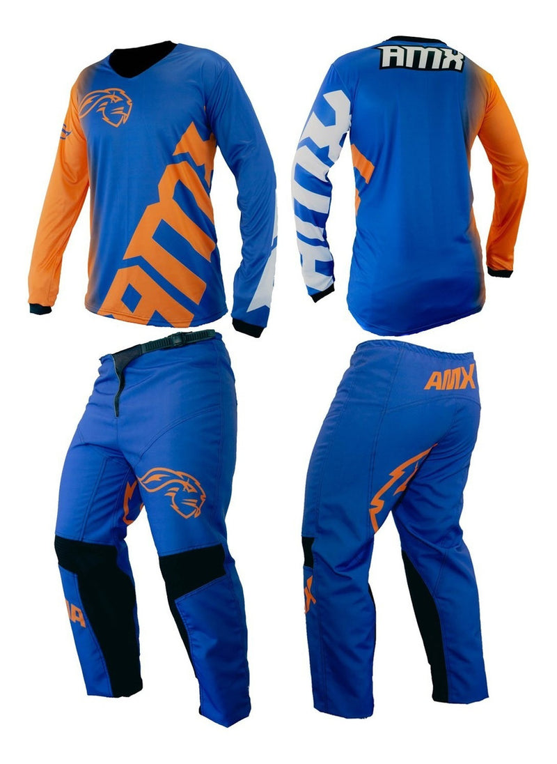 Roupa Motocross Camisa Calça Amx Classic Extreme Trilha Azul