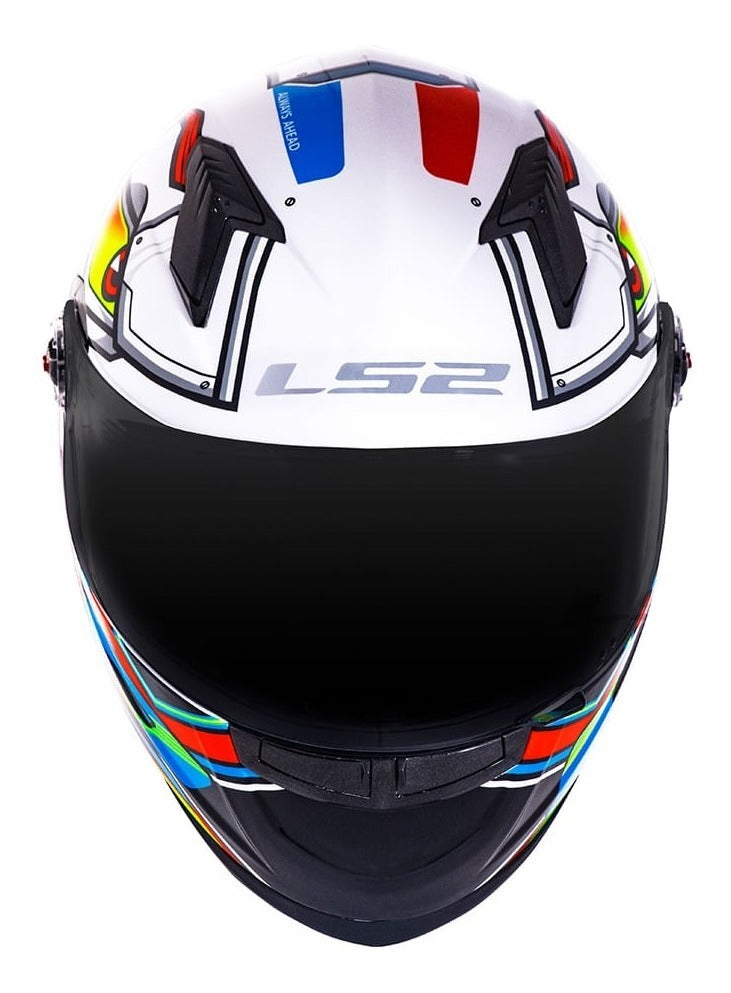 Capacete Masculino Ls2 Ff358 X-drone Branco Colorido Fechado