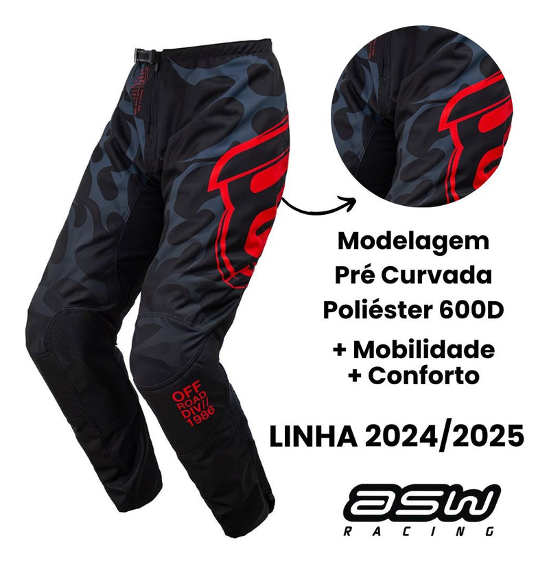 Conjunto Roupa Kit Trilha Motocross Asw Image Meta 24 Preto