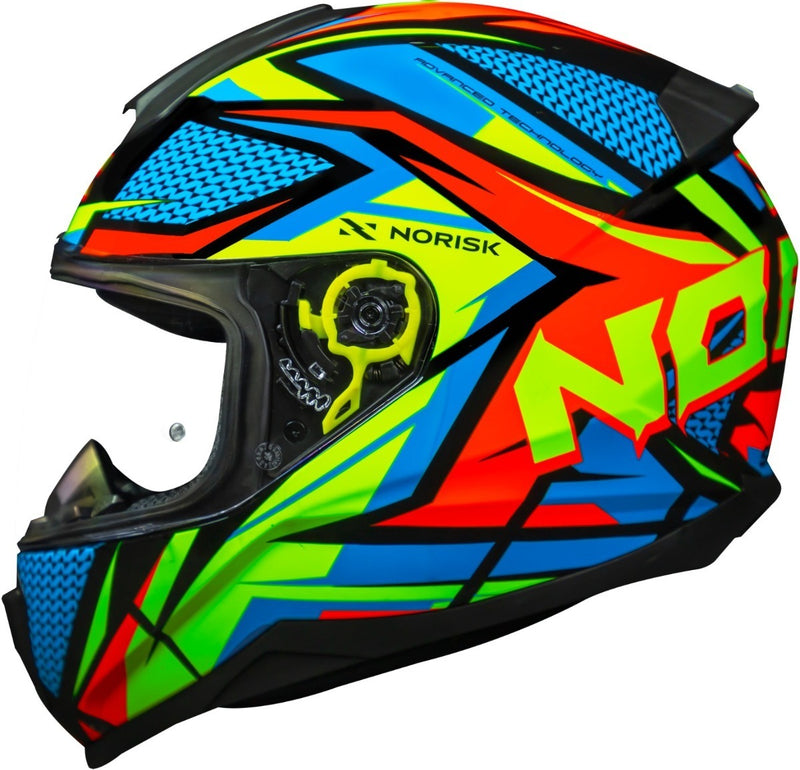 Capacete Moto Norisk Razor Ff802 Sharp Amarelo + Viseira