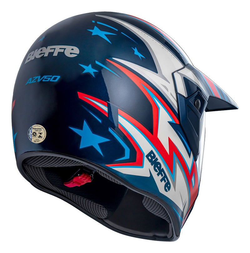 Capacete Bieffe 3 Sport Moto Azv50 Masculino Azul + Viseira