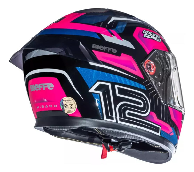 Capacete Bieffe B12  Misano Rosa+ Viseira Colorida