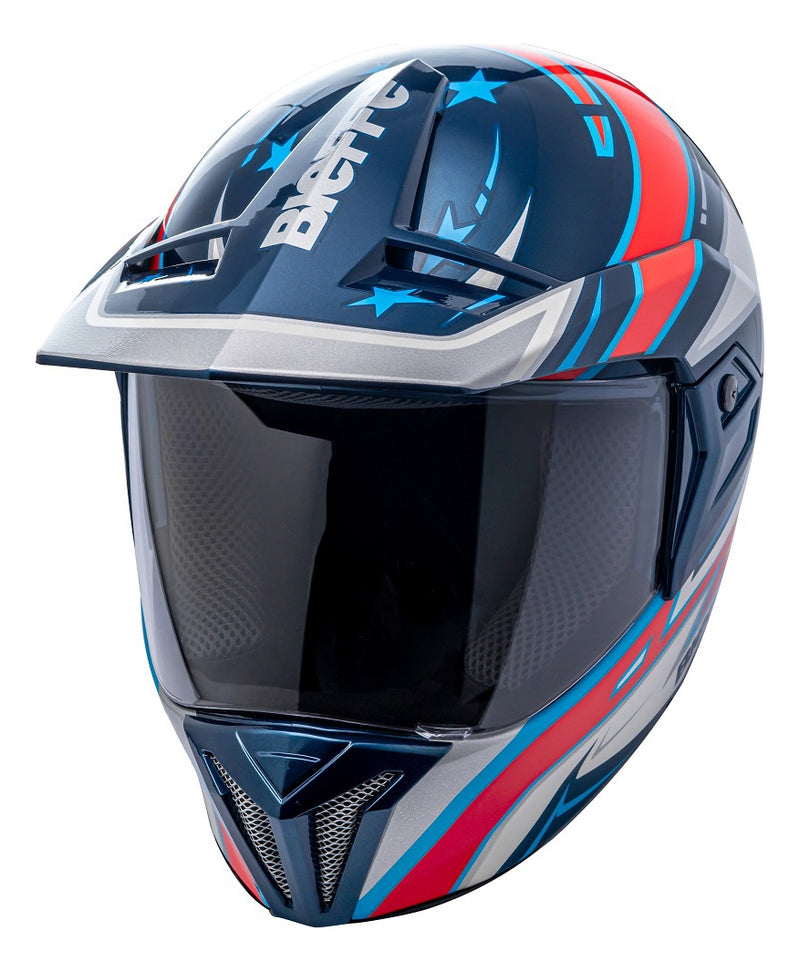 Capacete Bieffe 3 Sport Moto Azv50 Masculino Azul + Viseira