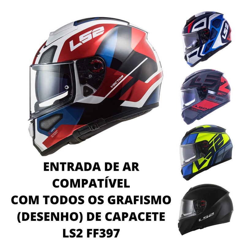 Entrada De Ar Superior Capacete Ls2 Ff397 Vector Preto