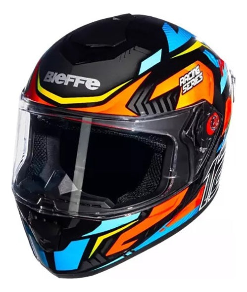 Capacete Bieffe B-12  Misano Preto/ Azul + Viseira Colorida