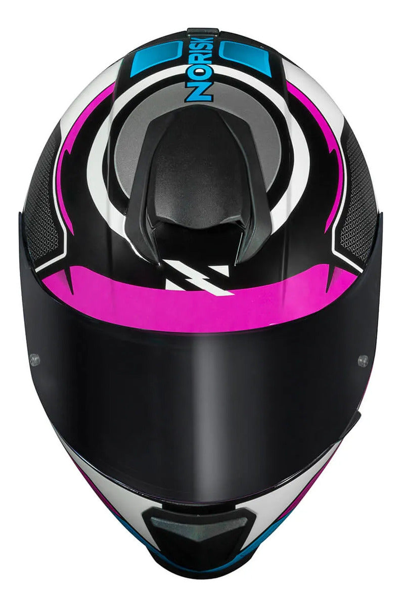 Capacete Norisk Razor Speedmax Preto Branco E Rosa Feminino