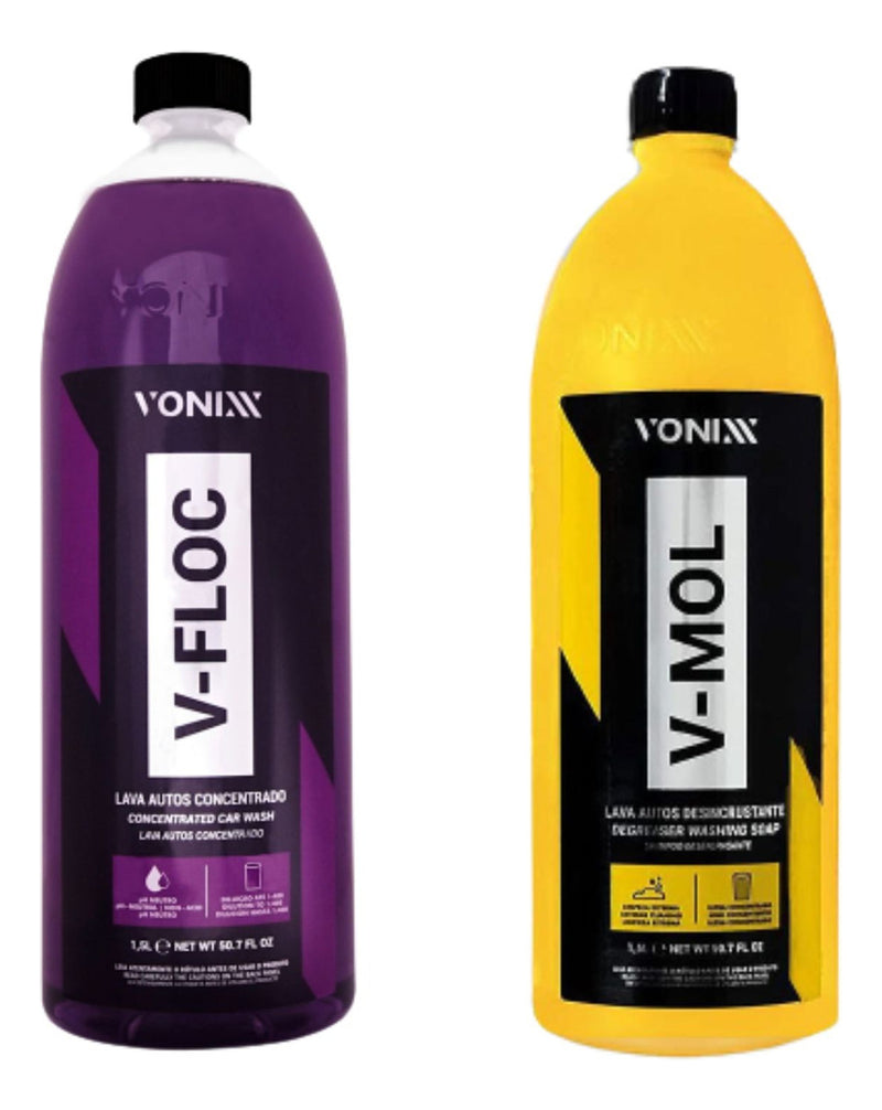 Kit Shampoo Para Lavar Carro V-mol E V-floc Vonixx 1,5l