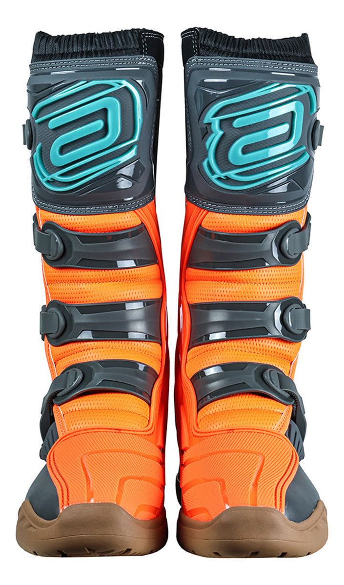 Bota Asw Image Enduro Cinza Laranja Cross Motocross Trilha