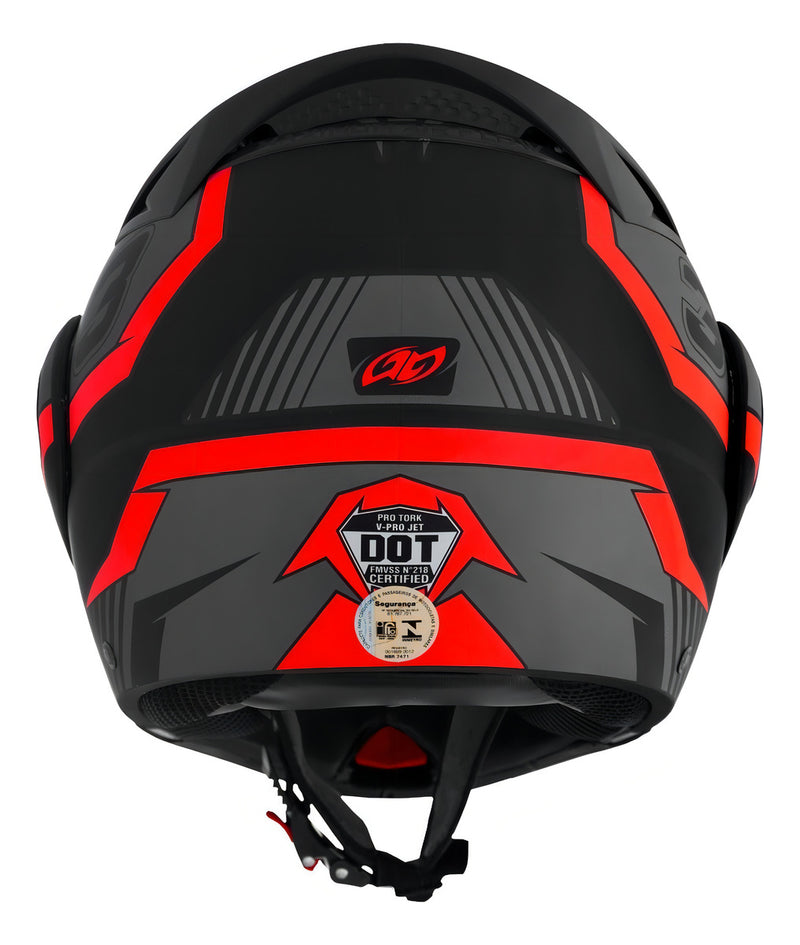 Capacete para moto  escamoteável Pro Tork V-Pro  Jet 3  preto e vermelho jet 3 tamanho 58