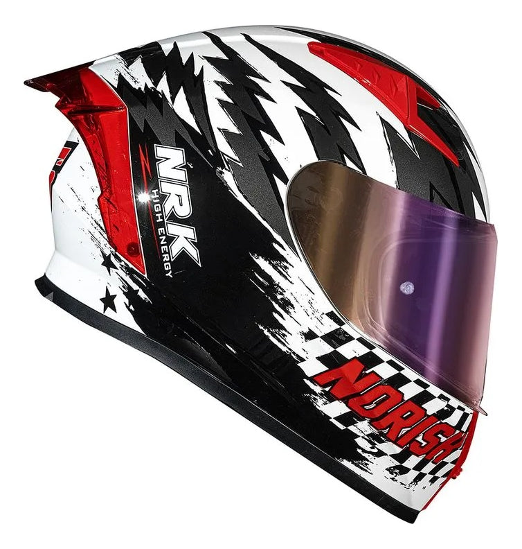 Capacete Norisk Flow Daytona Branco Vermelho