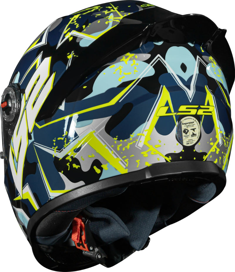 Capacete Masculino Moto Ls2 Ff358s Camo Azul Lançamento