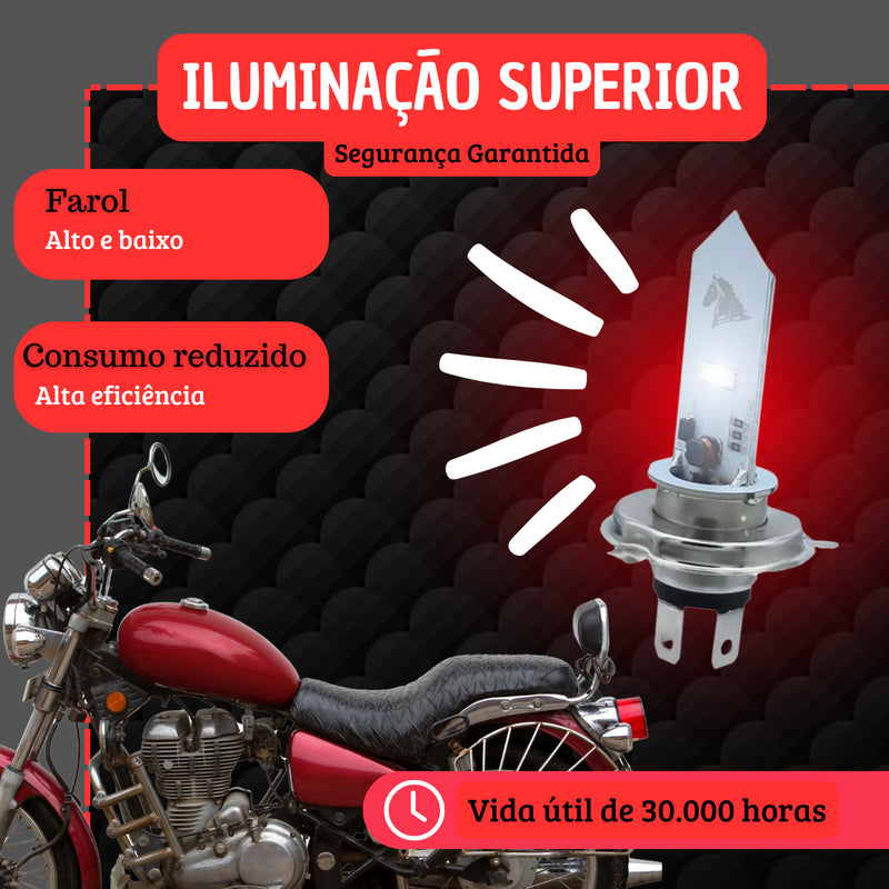 Lampada Farol Led H4 Stallion Cavalinho Efeito Xenon