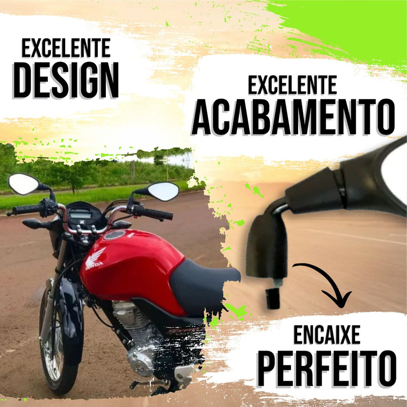 Retrovisor Bmw F800 Rebaixado 90° Honda Lente Convexo Azul