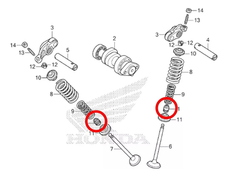 Par Válvula Admissão Escape Xre 190 Honda Retentor Par Motor