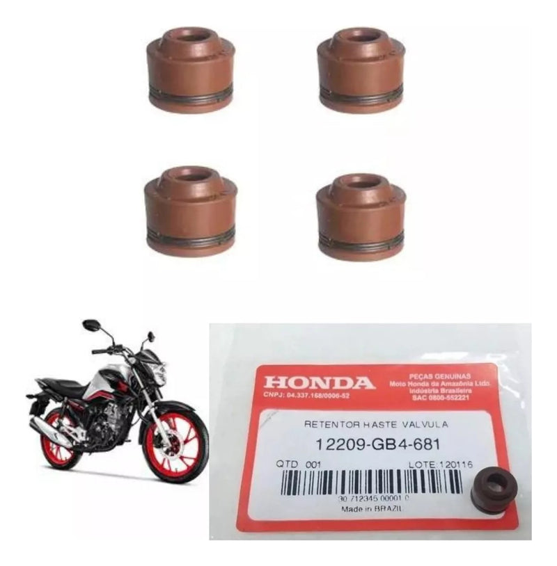 Par Válvula Admissão Escape Xre 190 Honda Retentor Par Motor