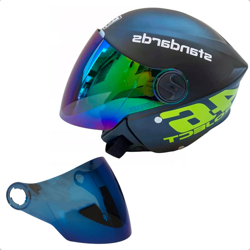 Capacete Libertynew 3 Personalizado Project 46 Camaleão Azul