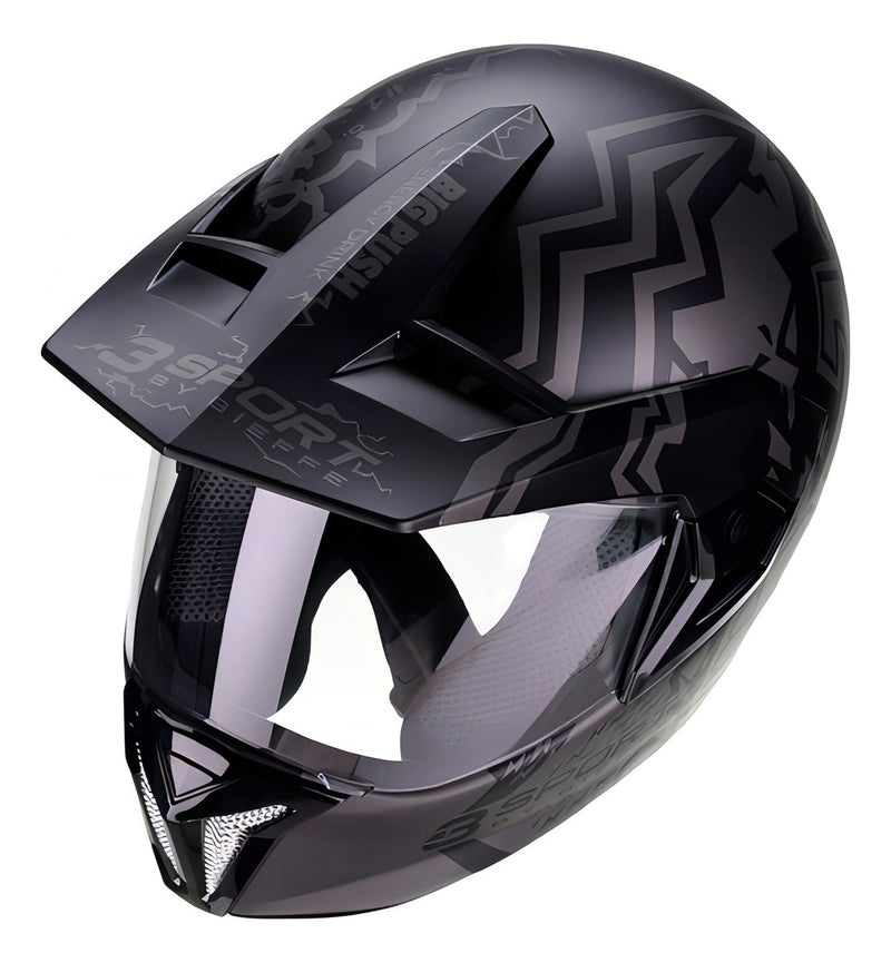 Capacete Bieffe 3 Sport Big Push Preto Fosco Grafite Tamanho do capacete 56