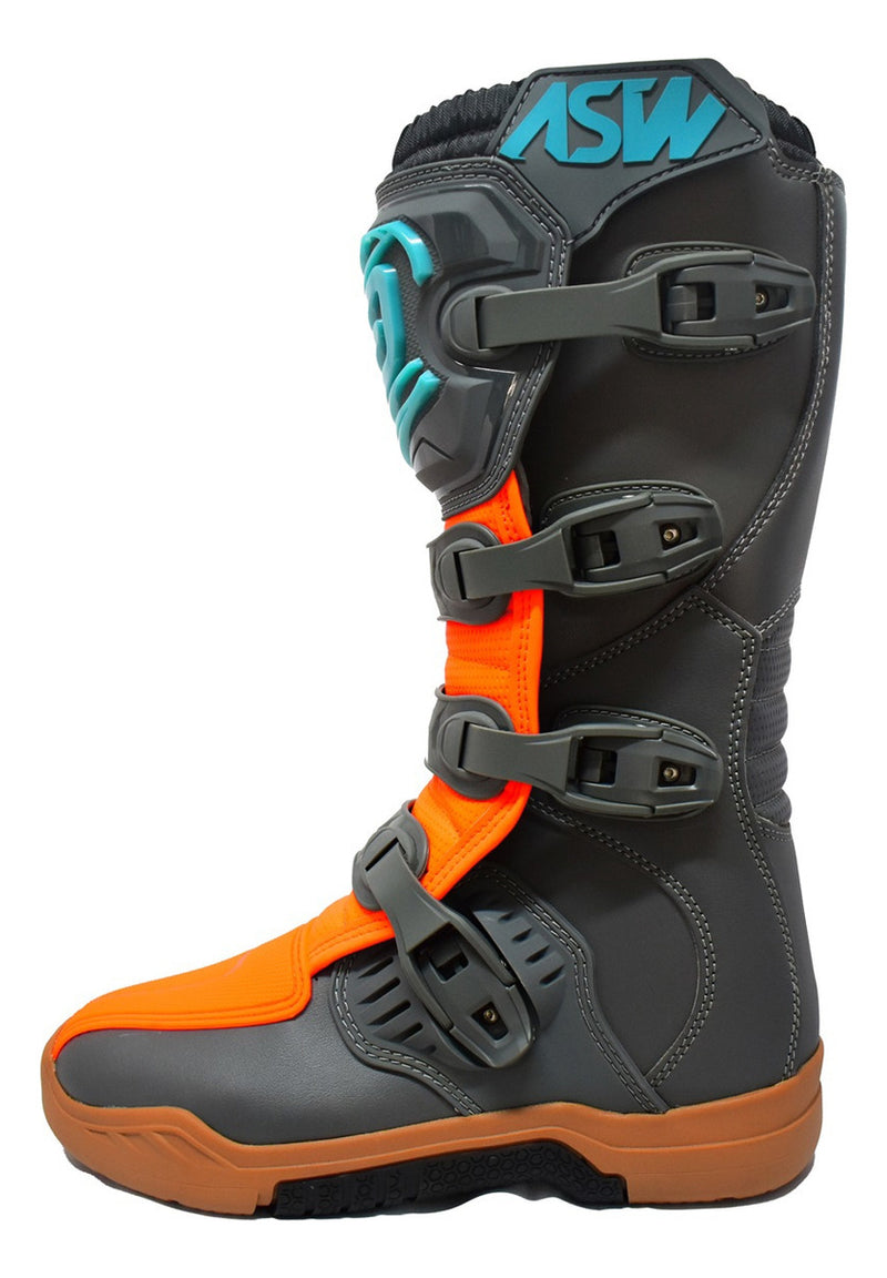 Bota Asw Image Enduro Cinza Laranja Cross Motocross Trilha