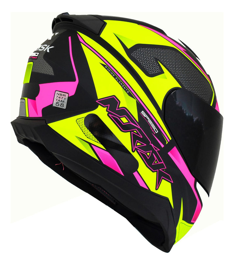 Capacete Moto Norisk Razor Speedmax Amarelo Viseira Fume