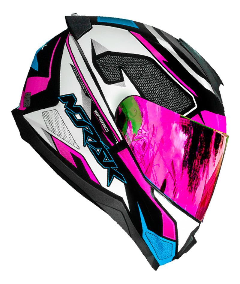 Capacete Norisk Razor Speedmax Rosa + Viseira Rosa Revo Gold