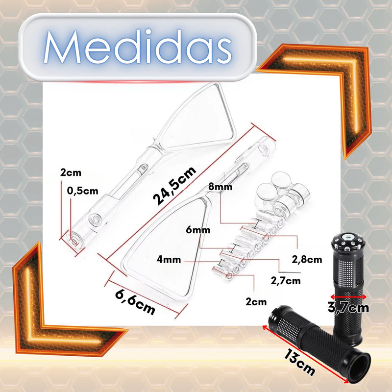 Kit Retrovisor Esportivo Com Manopla Cb Twister Fazer 250 Xt