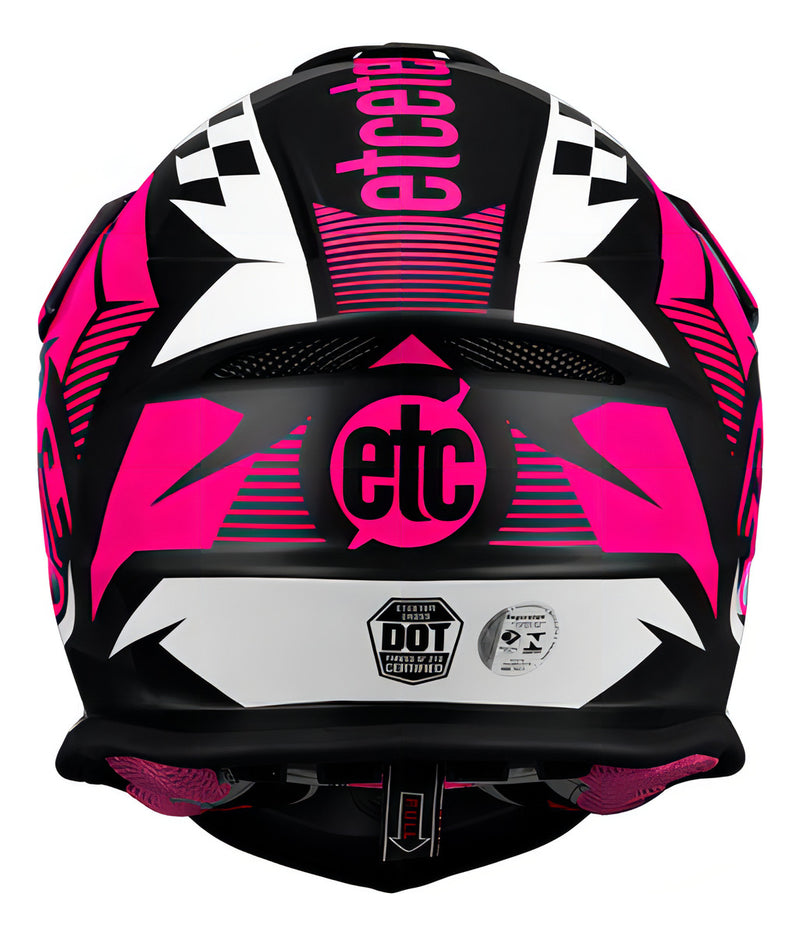 Capacete Motocross Etceter Fast Brilhante Cor Rosa Tamanho do capacete 60