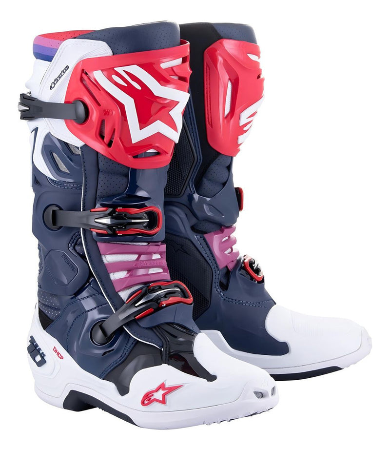 Bota Alpinestars Tech 10 Supervented Azul Branco Vermelho