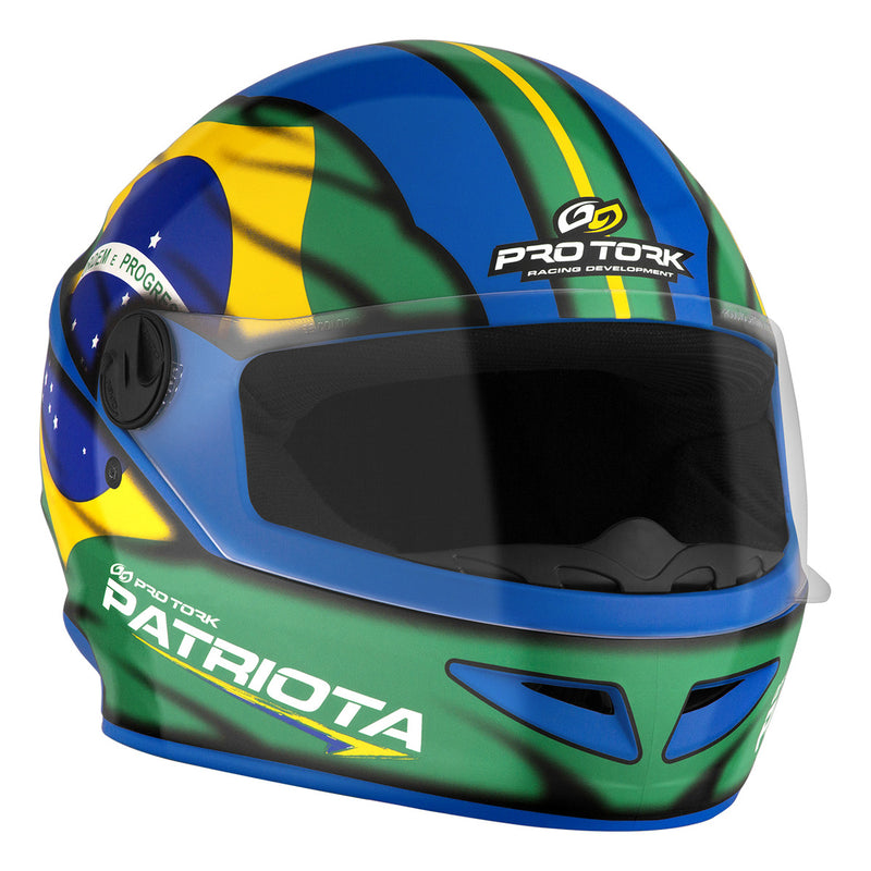 Capacete Fechado R8 Modelo Patriota Nação Bandeira Brasil