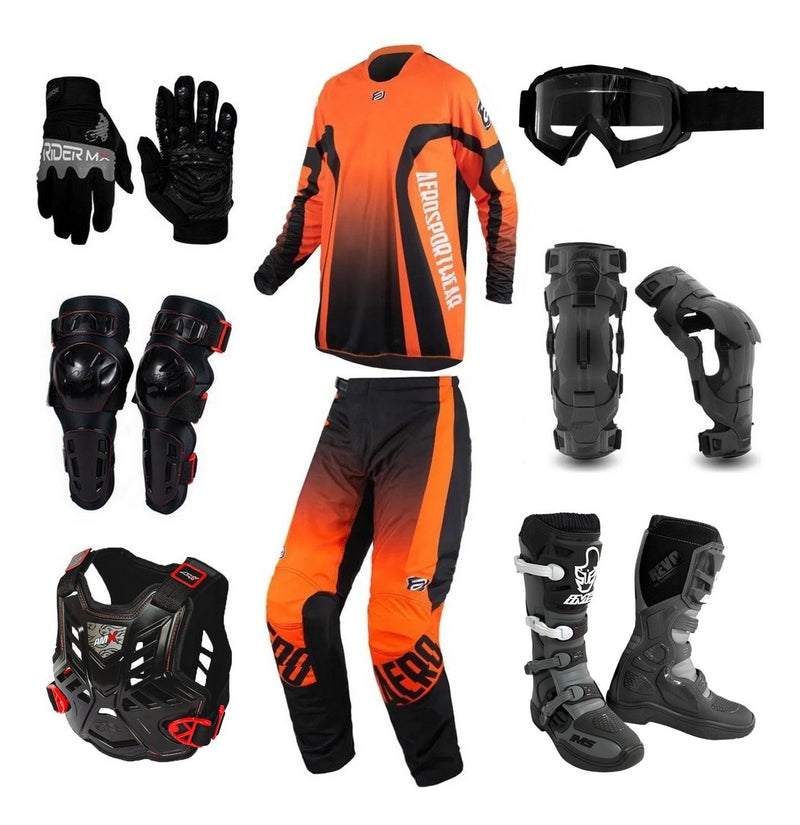 Kit Equipamento Asw Ims 19 Vermelho 8 Itens Trilha Motocross