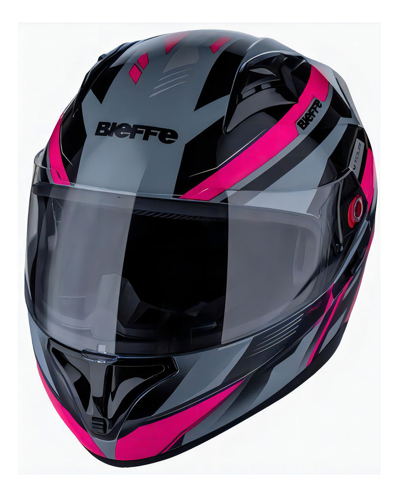 Capacete Moto Bieffe B-40 Vtour Com Óculos Interno Fumê Cor Cinza com Pink Tamanho do capacete 56