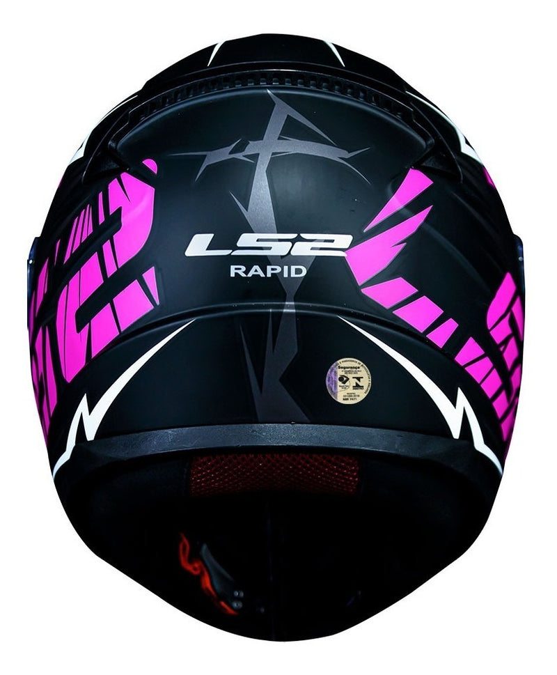 Capacete Moto Ls2 Ff353 Rapid Cromo Preto E Vermelho