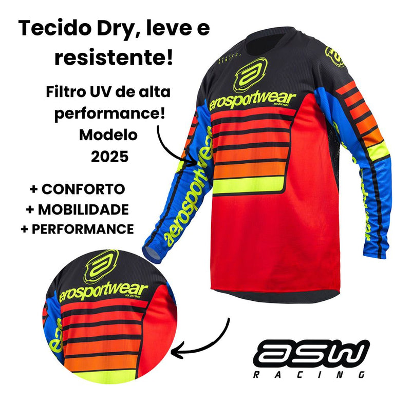 Conjunto Kit Roupa Asw Image Relay Motocross Trilha Mx