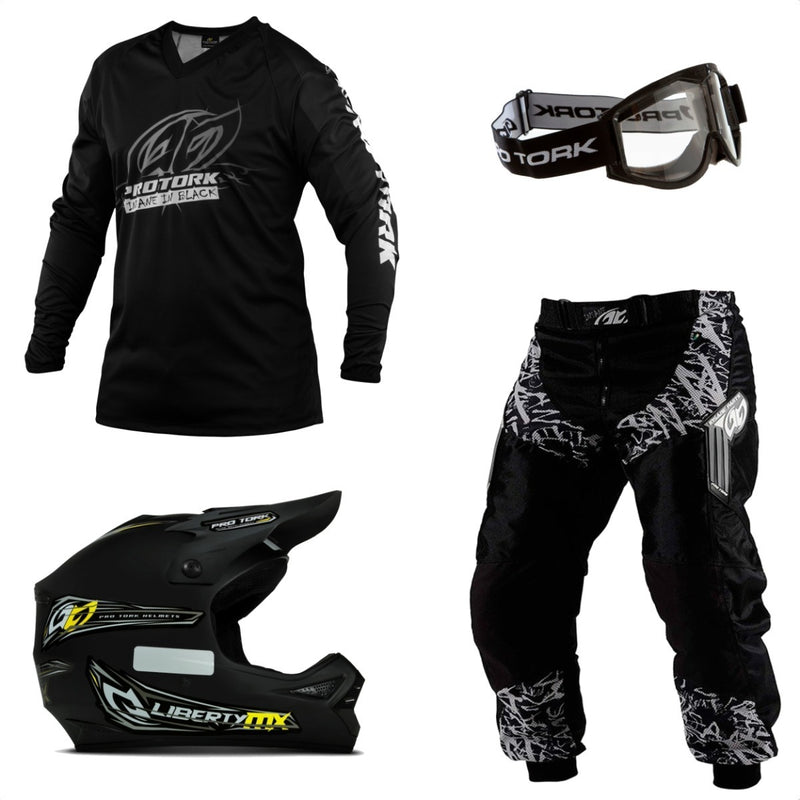 Kit Conjunto Calça E Camisa Motocros Trilha + Capacete Cross